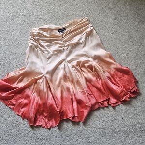 bebe Women's Peach and Coral Ombre A-Line Skirt